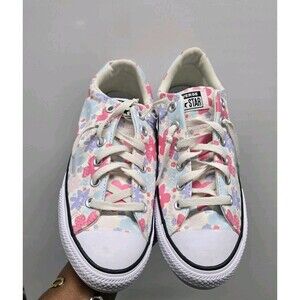 Converse All Stars Kids' Street Ox Low Top Sneakers Floral Pink Lace Up Size 6